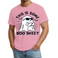 thumbnail image 4 of Mens Halloween Shirts Candy Spider Print Crew Neck Scary Tees Bat Graphic Short Sleeve Cute Funny Tops L, 4 of 5
