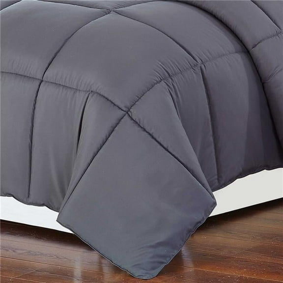88 x 88 in. Polyester Medium Warmth Down Alternative Comforter Duvet Insert, Grey - Queen