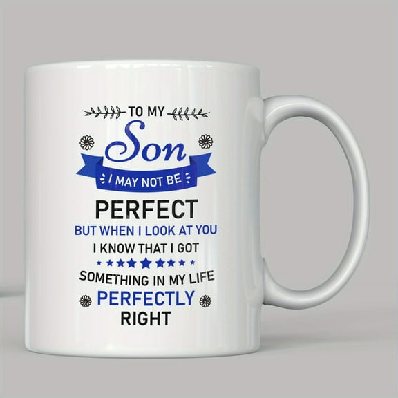 11oz/330ml Ceramic Coffee Mug for Son - Insulated & Reusable - Multipurpose Novelty Cup - Machine Washable - Perfect Gift for Sons from Mom and Dad