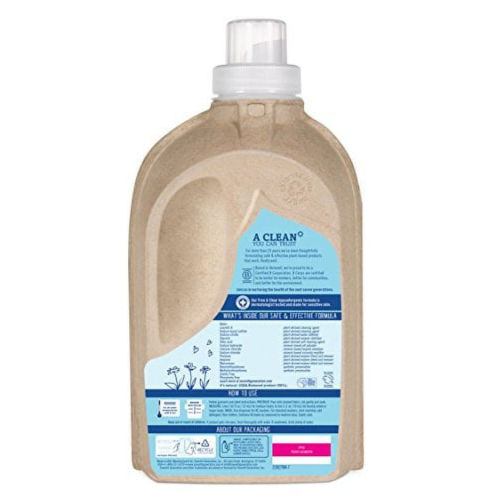 Seventh Generation Concentrated Laundry Detergent, Free and Clear Unscented, 66 loads, 50 Fl Oz (Packaging May Vary)