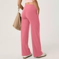 thumbnail image 4 of Alitao Dress Pants Women Petite Pants Women Wide Leg Yoga Pants With Pockets Stretch Straight Leg Dress Pant Tummy Flare Leggings Athletic Pant Work Pants Women Lounge Pants Women Pink L, 4 of 7