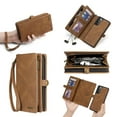 thumbnail image 6 of for Samsung Galaxy S24 Case for Women Men, Removable Durable PU Leather Magnetic Flip Strap Wristlet Zipper Purse Card Holder Detachable Wallet Phone Cases for Samsung Galaxy S24, Brown, 6 of 10