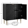thumbnail image 3 of QinaQin 29 Inch Wood Storage Cabinet with 2 Embossed Pattern Doors, Modern Accent Sideboard for Kitchen, Hallway or Bedroom, 3 of 8