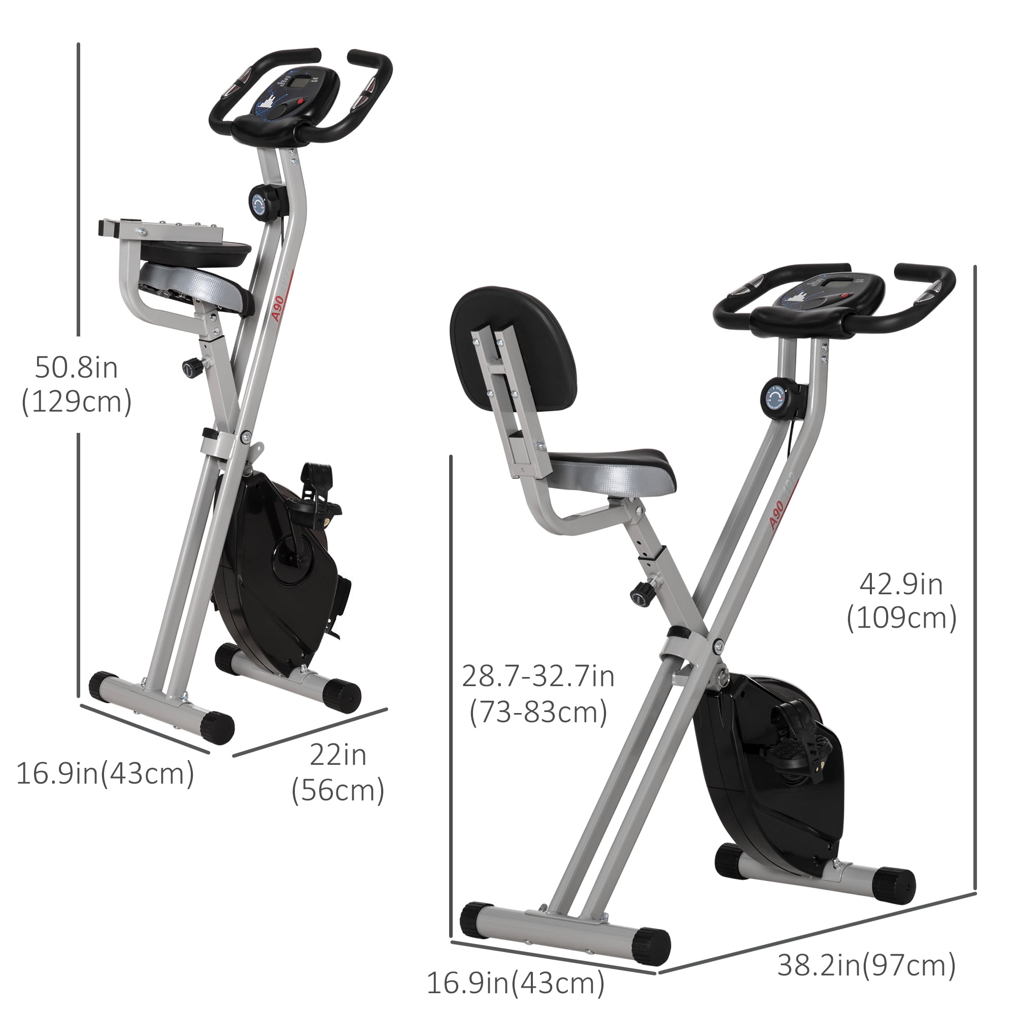 Soozier Foldable Upright Exercise Bike A90 192GY