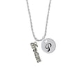 thumbnail image 2 of Delight Jewelry Silvertone Crystal Script ''Dream'' Silvertone Script Initial Disc - P - Charm Necklace, 20"+3", 2 of 4