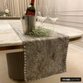thumbnail image 5 of The HomeCentric Decorative Silver 6 Seater Table Runner 14 x 72 inch Animal And Croc Pattern, Border, Crystals, Faux Leather, Table Runner for Holiday, Party, Dining, Outdoor, Kitchen - Pewter Python, 5 of 10