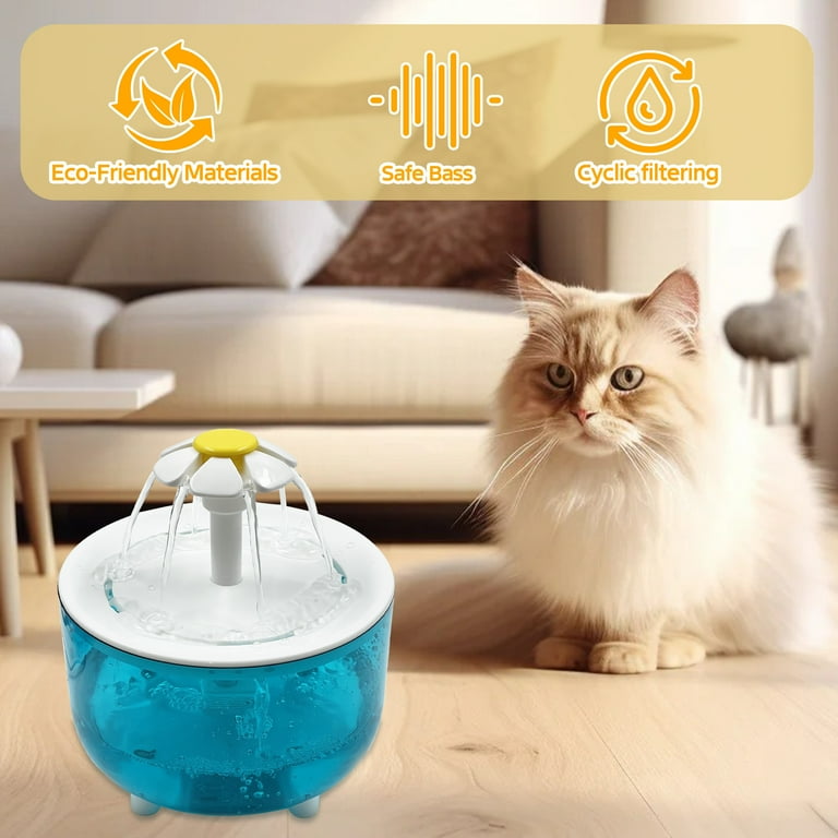 EVNELE Cat Water Fountain for Indoor Cats & Small Dogs, 1.5L/53oz