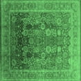 thumbnail image 1 of Ahgly Company Machine Washable Indoor Square Oriental Emerald Green Traditional Area Rugs, 3' Square, 1 of 4