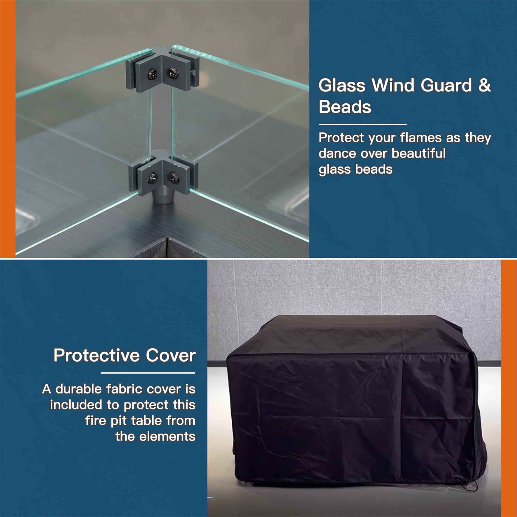 Aimee Lii 43.3" Fire Pit Table with Glass Wind Guard, 50,000 BTU Smokeless Fire Pits for Outside, Outdoor Wicker Gas Fire Pits for Backyard Patio Picnic, Gray Aimee Lii 43.3" Fire Pit Table with Glass Wind Guard, 50,000 BTU Smokeless Fire Pits for Outside, Outdoor Wicker Gas Fire Pits for Backyard Patio Picnic, Gray