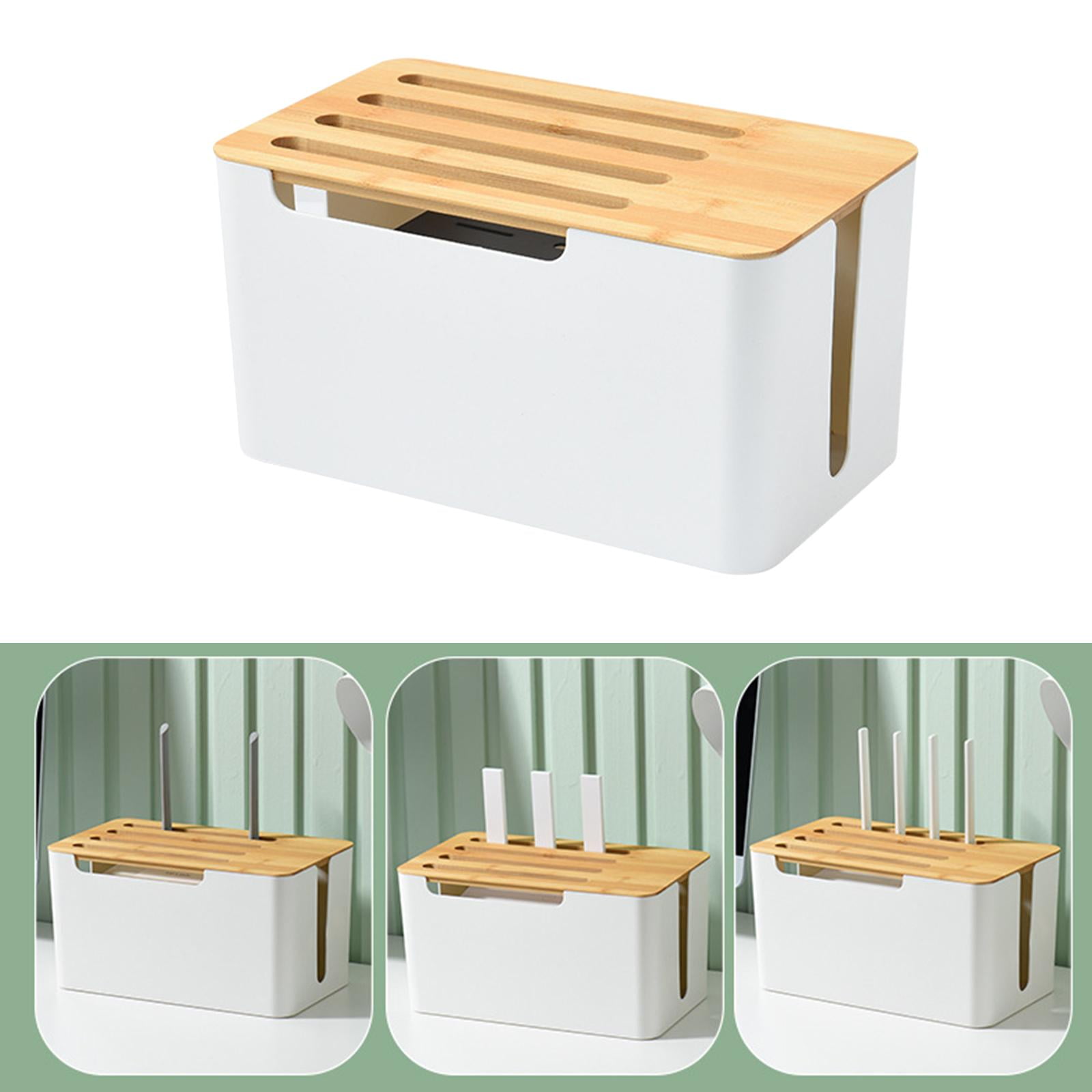 Fiocias Router Shelf Storage Case, Wire Bracket Multifunction Cable Management Organizer