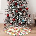 thumbnail image 5 of Yiaed Pineapple Flower Print Christmas Tree Skirt , Tree SkirtsTree Mat for Christmas Winter Holiday Indoor Decorations-48", 5 of 7