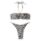 thumbnail image 1 of Traje de baño de 2 piezas con efecto push up y detalle de cadena dorada para mujer: conjunto de bikini con estampado de leopardo, talla S, listo para fiestas en la piscina, 1 of 8
