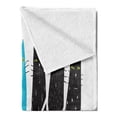 thumbnail image 2 of Kittens Soft Flannel Fleece Throw Blanket, Funny Cats with Standing Doodle Design Blue and Dark Tones Print, Cozy Plush for Indoor and Outdoor Use, 50" x 60", Charcoal Grey and Sea Blue, by Ambesonne, 2 of 5