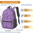 thumbnail image 3 of Paisley and Damask Purple Pattern 17" Waterproof Oxford School Backpacks for Teens, S-Shape Padded Straps, for School, Travel, Hiking, Camping, 3 of 5