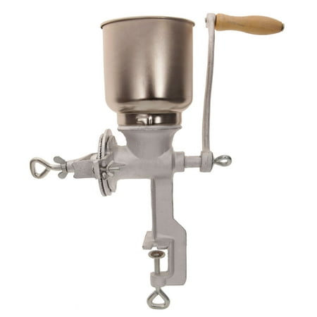 Lowestbest Grain Mill Hand Crank, Grain Grinder for Home Use, Silver Manual Hand Grain Mill for Corn Wheat, Corn Grinder for Multigrain/ Soybeans/ Shelled
