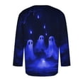 thumbnail image 3 of BiZtdJrK Big and Tall Halloween 3/4 Sleeve Shirts for Men Funny Graphic Print Holiday Casual T-Shirts Casual Crewneck Pullover Tops Z-Blue#long sleeve t shirts men XL, 3 of 5