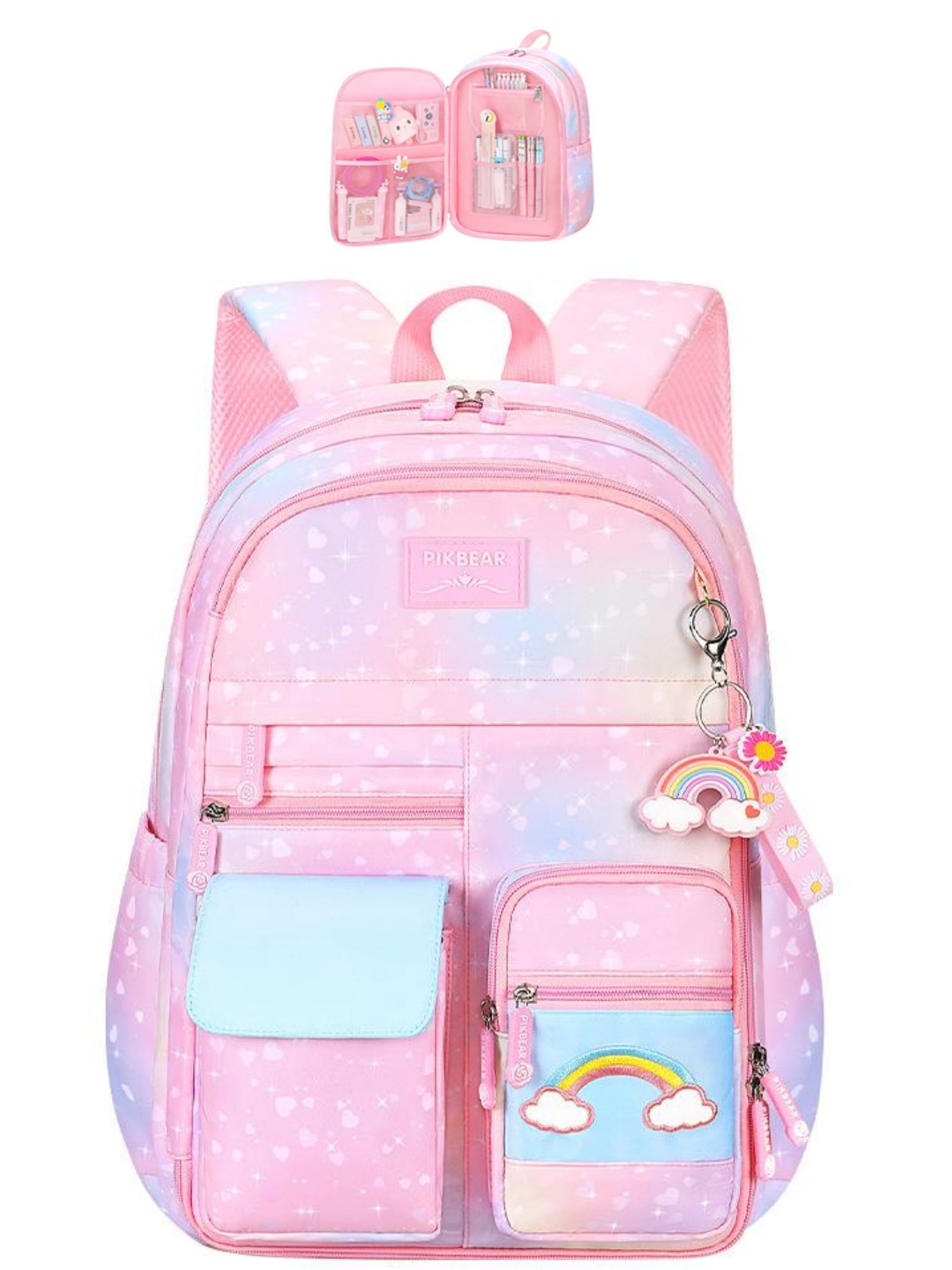 Girls Backpack School Bag for Girls, Cute Pink Bookbag with ...