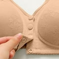 thumbnail image 6 of Women's Sports Bras Clearance Front Close Solid Color No Steel Ring Beauty Back Classic Bras Thick Strap Soft Breathable Plus Size Bras for Women b-Beige 40, 6 of 6
