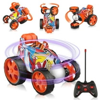 Wupuaait RC Roller Car, Remote Control 360° 4WD Stunt Toy Car Xmas Gift for 3-12 Years Old Kids, Boys and Girls, Orange