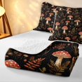 thumbnail image 4 of Homewish Watercolor Mushrooms Quilt King,Wild Flowers King Coverlet Set,Black,Black Reversible,3 Pieces, 4 of 7