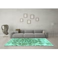 thumbnail image 3 of Ahgly Company Machine Washable Indoor Rectangle Abstract Turquoise Blue Modern Area Rugs, 7' x 10', 3 of 4