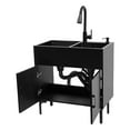thumbnail image 4 of Laundry Sink with Cabinet & Pull-Out Faucet, Kitchen Sink Cabinet with Draining Basket, Stainless Steel Double Bowl Utility Sinks, Wash Station Tub for Kitchen, Laundry Room (Black), 4 of 7