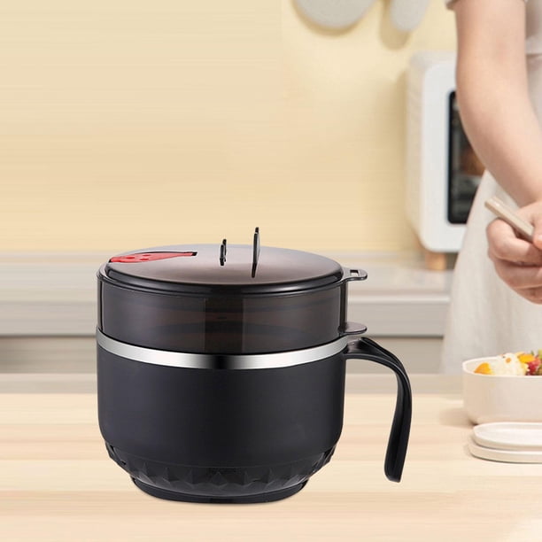 Tazón de ramen Macarena con tapa y asa Doble negro