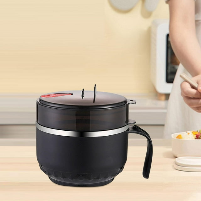 Tazón de ramen Macarena con tapa y asa Doble negro