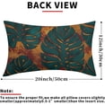 thumbnail image 3 of Teal Green Leaf Lumbar Pillow Covers 12X20 Inch Summer Tropical Monstera Leaves Plant Decorative Pillow Cases Set of 2 Botanical Cotton Linen Throw Pillows Modern Home Decor For Sofa Couch Outdoor, 3 of 6