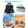 thumbnail image 5 of Holuxer Insulated Lunch Bag & Lunch Box for Men/Women - Double Deck Expandable Tactical Lunch Cooler Bags for Work - Soft Adult Lunchbox for Outdoor Beach Picnic Camping Travel (Black,16L), 5 of 6