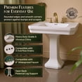 thumbnail image 3 of Renovators Supply Large White Victorian Pedestal Sink Vitreous China 8in Widespread Set of 2, 3 of 12