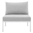 thumbnail image 6 of Sofa Middle Chair, Sunbrella, Aluminum, Metal, Steel, White Grey Gray, Modern Contemporary Urban Design, Outdoor Patio Balcony Cafe Bistro Garden Furniture Hotel Hospitality, 6 of 8