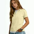 thumbnail image 4 of Kelon Tops for Women Short Sleeve Shirts Crew Neck Business Dressy Spring Summer Fashion Outfits Trendy Clothes, S, 4 of 6