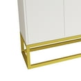 thumbnail image 2 of Roomfitters Modern White 4-Door Storage Cabinet with Square Metal Legs and Particle Board for Living Room and Kitchen, 2 of 9
