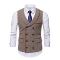thumbnail image 4 of IROINNID Men's Sleeveless V-Neck Short Vest Stripes Casual Four Seasons Fit Elegant Suit Vest, 4 of 9