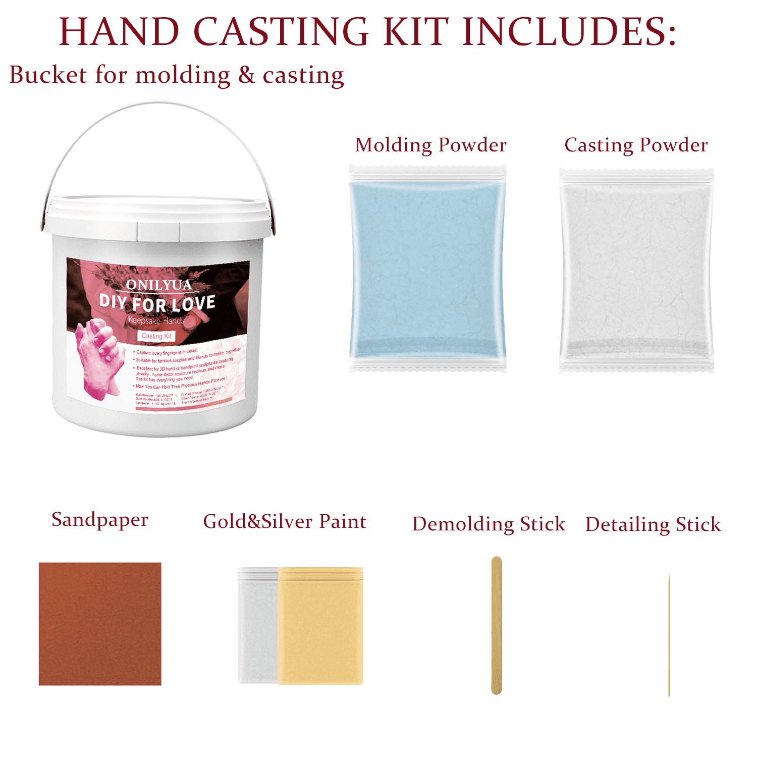 Hand Casting Kit – Couples Easy DIY Plaster Mold Kit with Base & Practice Kit, Romantic Keepsake Gift for Anniversary, Wedding, Birthday, Valentine’s Day,Non-Toxic,Safe for Adults