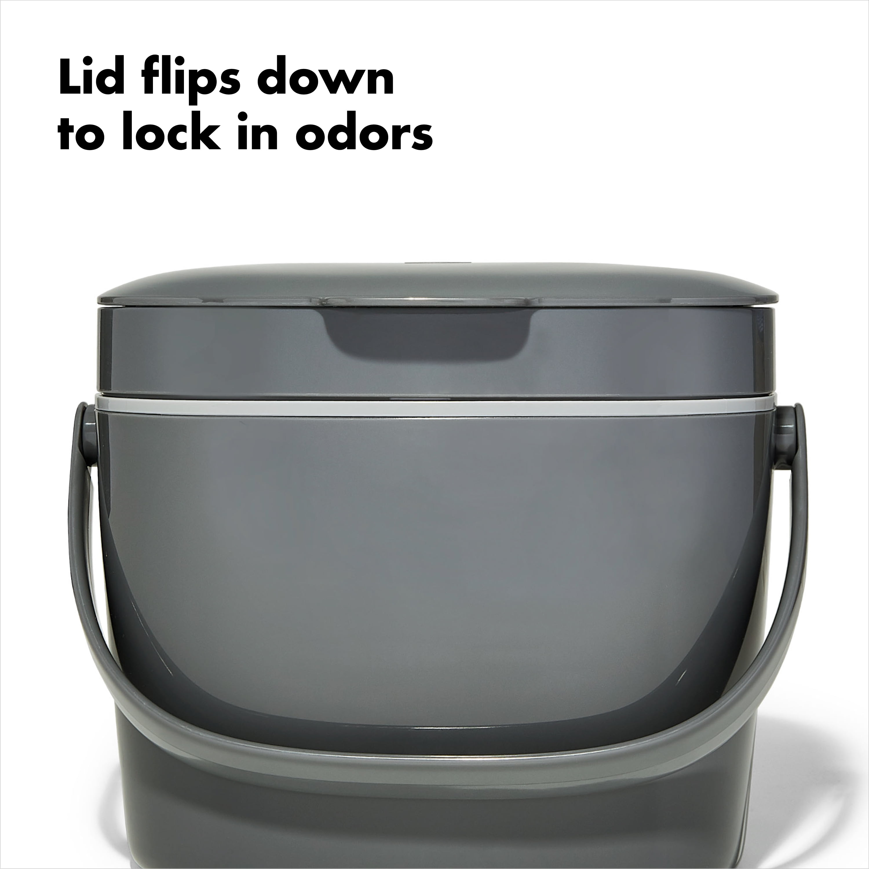 OXO 1.75-Gallon Kitchen Compost Bin with Lid, Charcoal