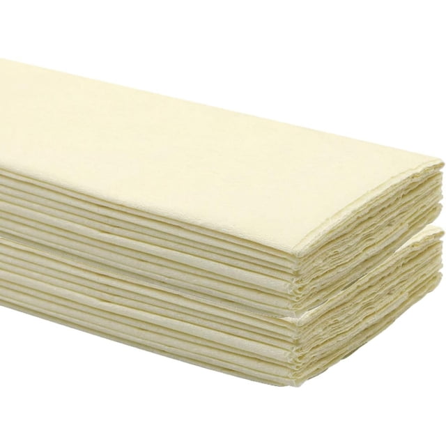 Crepe Paper Folds (20 Sheets) - 20 Inches Wide by 3.2 Feet Long - Mexican Crepe Paper -21 Assorted Color (Ivory)