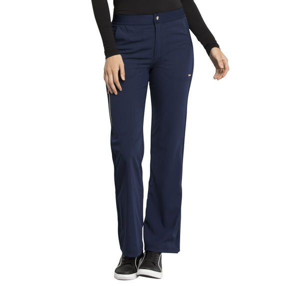 Cherokee Statement Women Scrubs Pant, Natural Rise Flare Leg, CK060T, XL Tall, Navy