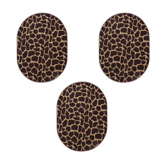 Furnish My Place Giraffe Tall Order Area Rug, Animal Print Area Rug, Pet-Friendly Rug, Baby Nursery Mat, Indoor Area Rug, Perfect for Living Room, Playroom, 2' x 3' Oval - Set of 3