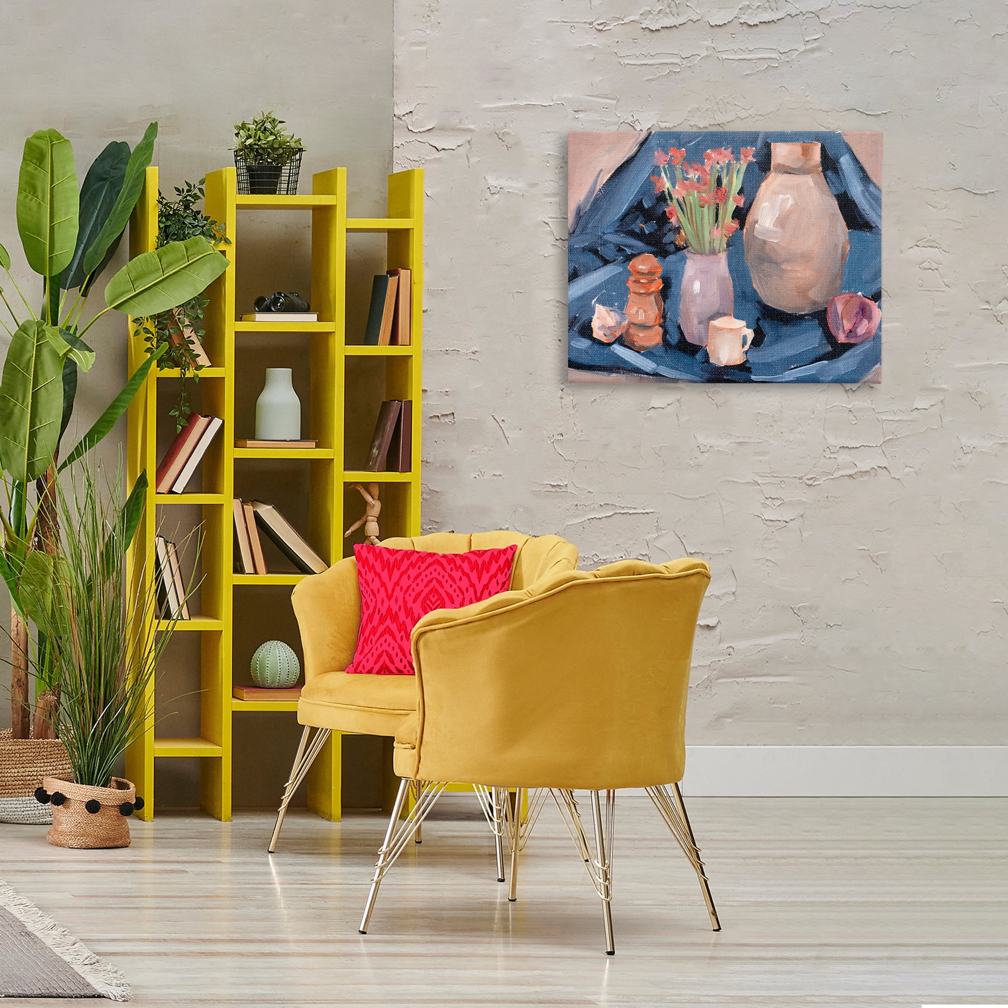 Stupell Industries Classic Still Life Scene Plants & Flowers Painting Wrapped Canvas Art Print Wall Art, 30 x 24