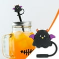 thumbnail image 5 of Halloween Cute Black White Ghost Straw Topper For 30 And 40 Tumbler With Handle Proof Reusable Straw Tips Lids Accessories, Halloween Decorations, 5 of 8