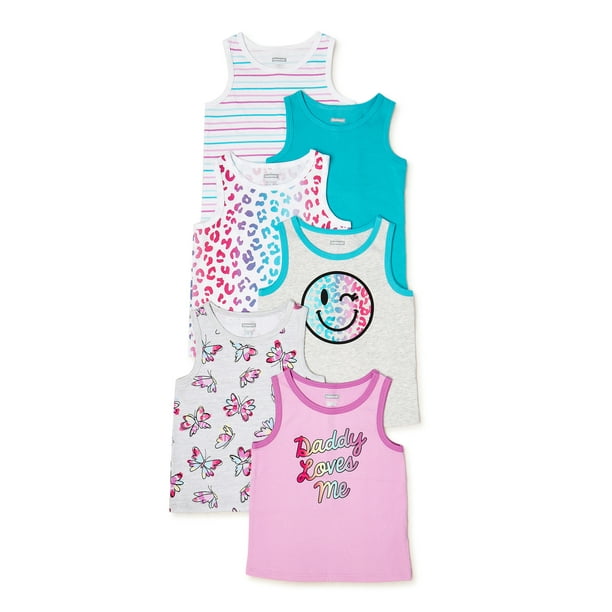 Garanimals Baby and Toddler Girls’ Tank Top Multipack, 6Pack, Sizes