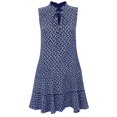 thumbnail image 4 of Puliio Summer Dresses for Women Sleeveless Collared V Neck Geometric Print Tiered Flowy Casual Mini Dress, 4 of 4