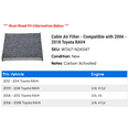 thumbnail image 2 of Cabin Air Filter - Compatible with 2006 - 2018 Toyota RAV4 2007 2008 2009 2010 2011 2012 2013 2014 2015 2016 2017, 2 of 2