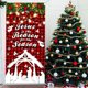 thumbnail image 5 of Decoraciones navideñas, Cubrepuertas navideño, Fondo navideño ideal para fiestas de Año Nuevo y decoración invernal. Medidas: 78,7 x 35,4 pulgadas. Cubrepuertas de poliéster., 5 of 6