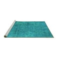 thumbnail image 2 of Ahgly Company Machine Washable Indoor Rectangle Oriental Turquoise Blue Industrial Area Rugs, 8' x 10', 2 of 4