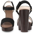 thumbnail image 2 of BLISSFUL STEP Women's Platform Slingback Chunky Heels Sandals, 2 of 6