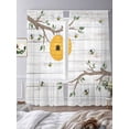 thumbnail image 3 of Bees Branches Sheer Curtains 84 Inch Length 2 Panels Set, Farmhouse Spring Botanical Wooden Voile Window Treatment Rod Pocket Curtains Sheers Drapes for Bedroom/Living Room/Kitchen 52"x84"x2, 3 of 7