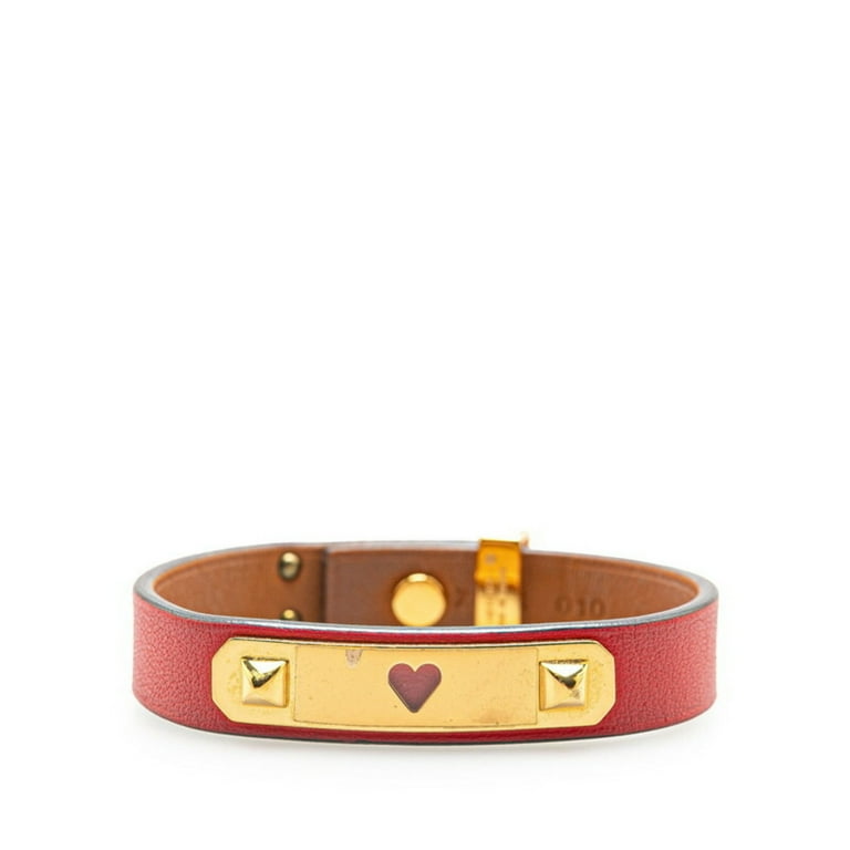 Pre-Owned Hermes Asdukur T2 Bracelet Red Swift Plated Women's